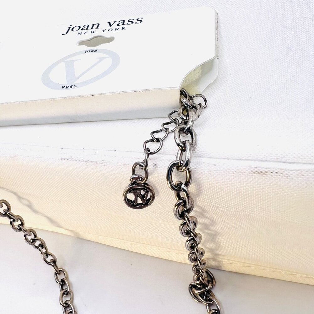 Joan Vass New York Necklace-NWT-Silver/Gold Rustic Mix-Casual-Versatile-V Neck - Picture 12 of 14